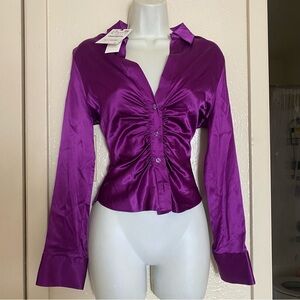 Zara beautiful rich purple long sleeve top